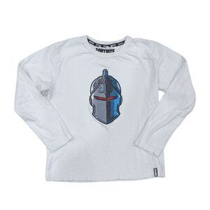 Zara Fortnite Knite Helmet White Long Sleeves T-shirt Fortnight Boys Size 9